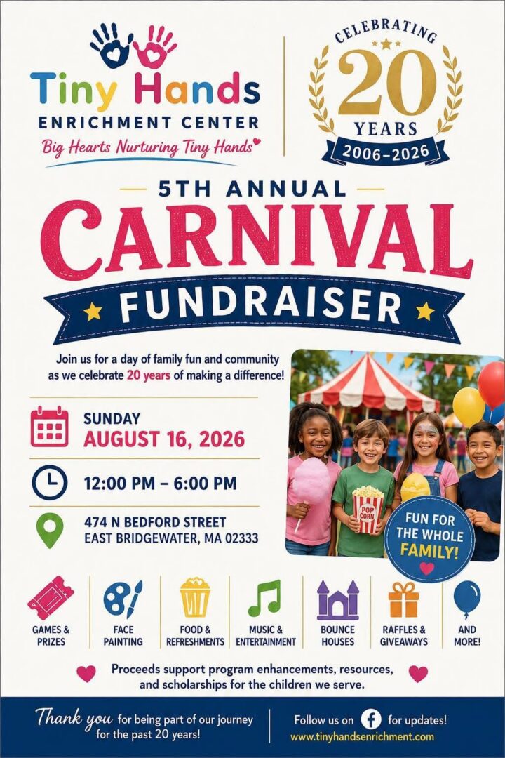Colorful carnival fundraiser flyer for children
